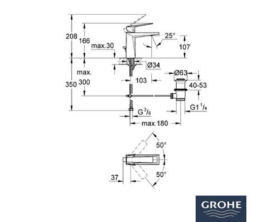 23029000 allure brilliant смеситель для раковины, сливной гарнитур в Актау фото № 2