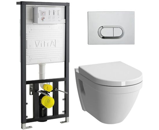 Комплект vitra s50 9003b003-7201 подвесной унитаз с инсталляцией и кнопкой в Актау фото № 1