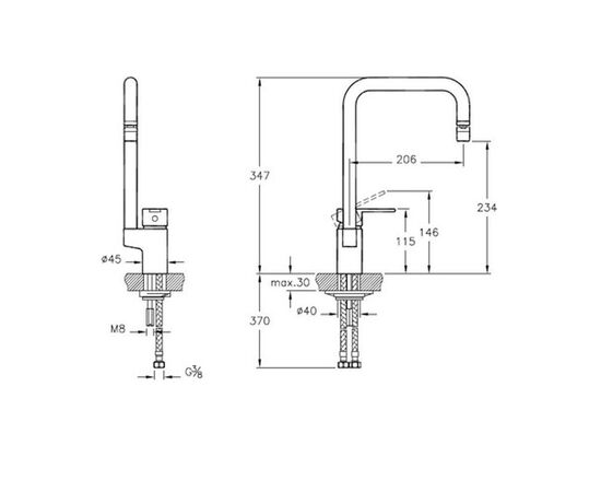 смеситель для кухни vitra single sink mixer a42388exp в Актау фото № 2