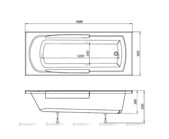 Ванна акриловая aquanet 170x70 extra с каркасом в Актау фото № 4