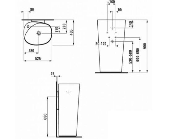раковина напольная laufen palomba 8118040001041 в Актау фото № 4
