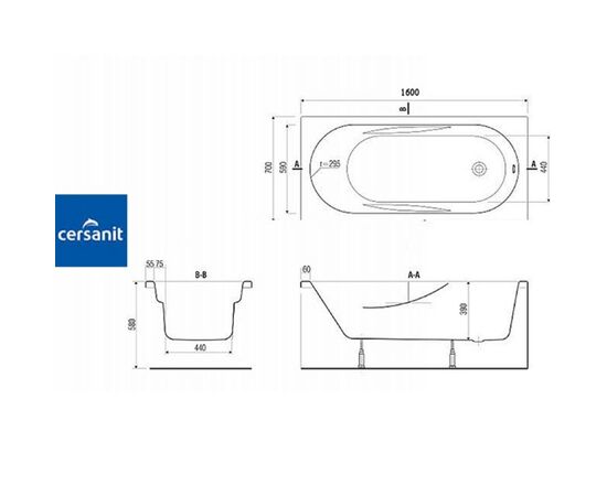 Ванна акриловая cersanit 160x70 mito red wp-mito-red*160-w в Актау фото № 2