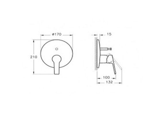 Встраиваемый смеситель vitra axe s a42243exp/a41949exp в Актау фото № 3