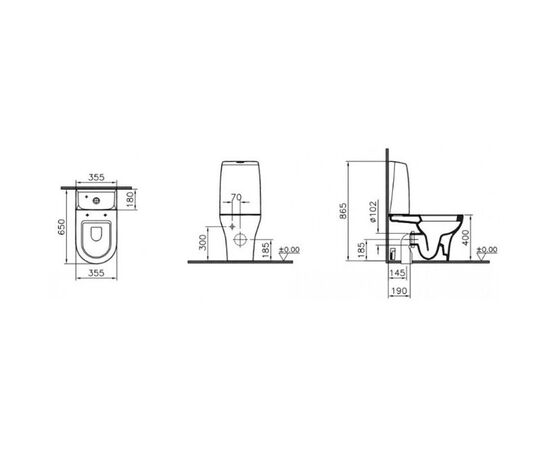 унитаз напольный vitra zentrum 9012b003-7200 с микролифтом в Актау фото № 3
