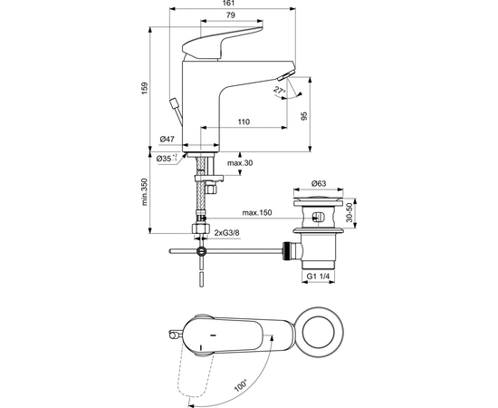 смеситель для раковины ideal standard ceraflex b1715aa в Актау фото № 2