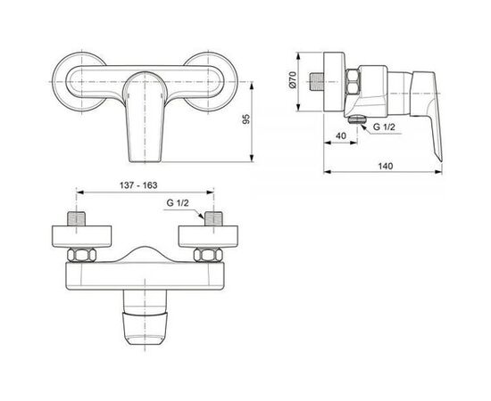 смеситель для душа ideal standard tesi a6581aa в Актау фото № 2