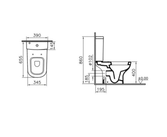 унитаз напольный vitra d-light 9014b003-7209 rim-ex с микролифтом в Актау фото № 4