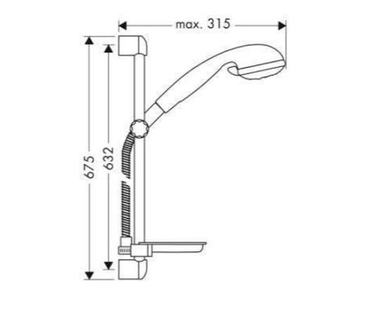 Душевой гарнитур hansgrohe vario/unicas 27755000 хром в Актау фото № 3
