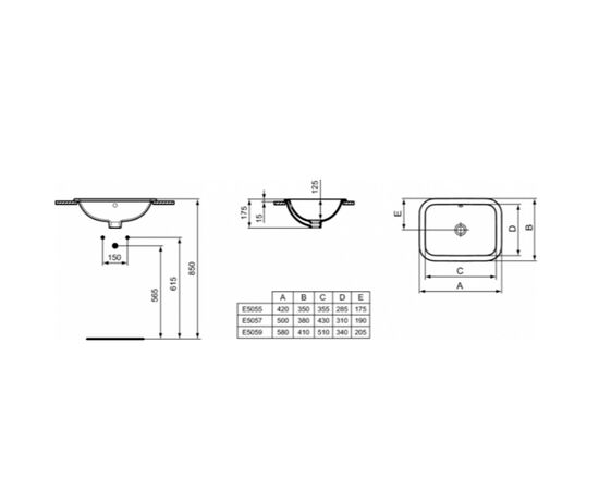 раковина на столешницу ideal standard connect стр e505501 42х35 см в Актау фото № 2