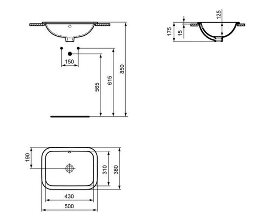 раковина встраиваемая ideal standard connect e505701 50см в Актау фото № 2