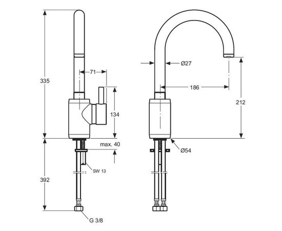смеситель для кухни ideal standard celia a3445aa в Актау фото № 2