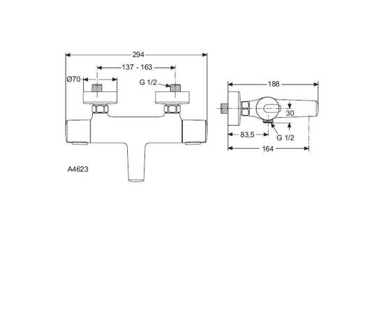 термостатический смеситель ideal standard ceratherm 100 new a4623aa в Актау фото № 2