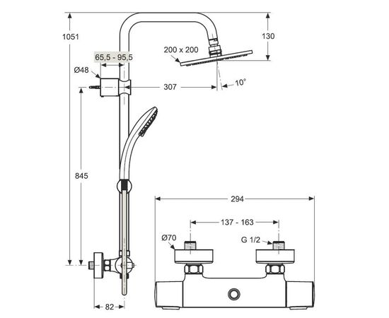 Душевая система ideal standard а5833аа в Актау фото № 2