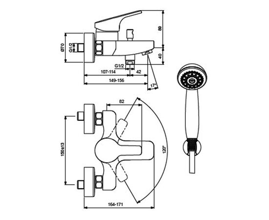 смеситель для ванны vidima form b0488aa/ba066aa в Актау фото № 2