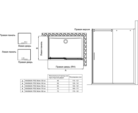 Душевой уголок ideal standard 120x90 magnum t9660-t9677/k518301 (r) (a) в Актау фото № 2