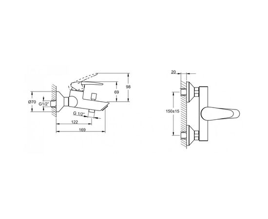 смеситель для ванны vitra dynamic s a40953 в Актау фото № 1