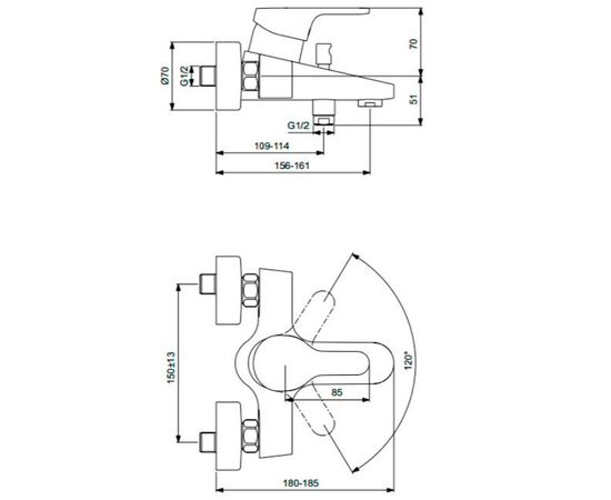 смеситель для ванны vidima joy b0470aa/ba076aa в Актау фото № 2