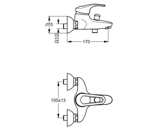 смеситель для ванны vidima seva mix b7385aa/ba057aa в Актау фото № 2
