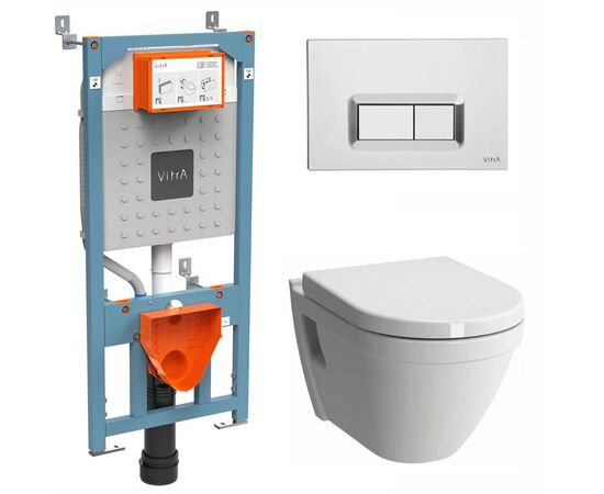 Комплект vitra s50: унитаз 5318b003-0075 с инсталляцией 762-5800-01 и кнопкой 740-0680 в Актау фото № 1