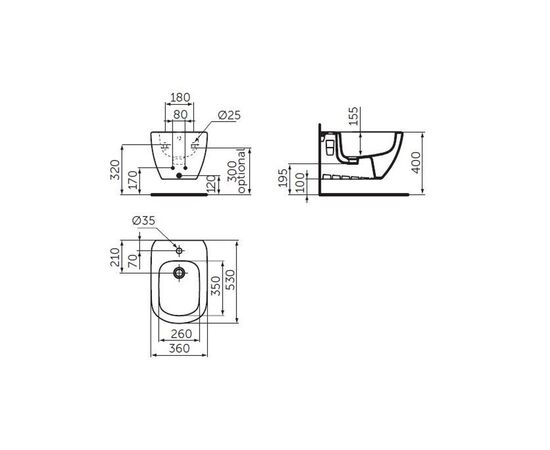Биде подвесное ideal standard tesi t3552v3 в Актау фото № 3