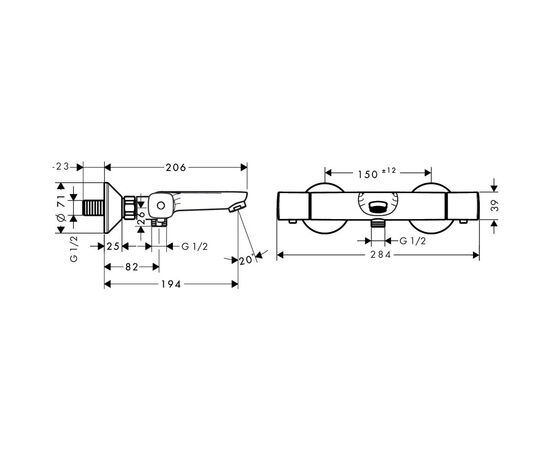 термостат для ванны hansgrohe ecostat universal 13123000 в Актау фото № 2