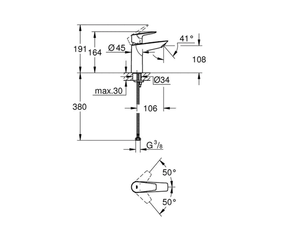 смеситель для раковины grohe bauedge 23904001 в Актау фото № 2