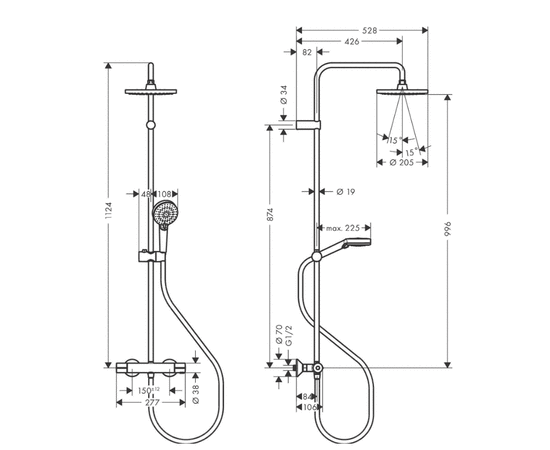 Душевая система hansgrohe vernis blend 26276000 термостат в Актау фото № 3