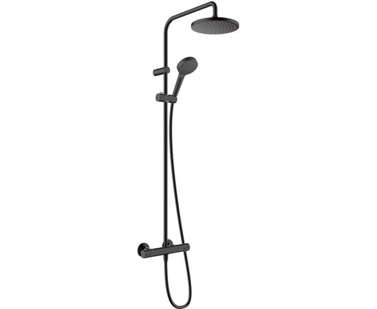 Душевая система hansgrohe vernis blend 26276670 200 черная матовая с термостатом в Актау фото № 1