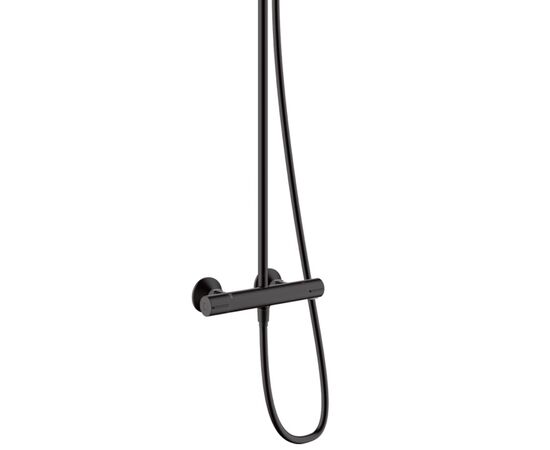 Душевая система hansgrohe vernis blend 26276670 200 черная матовая с термостатом в Актау фото № 3