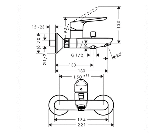 смеситель для ванны hansgrohe logis e 71403000 в Актау фото № 2