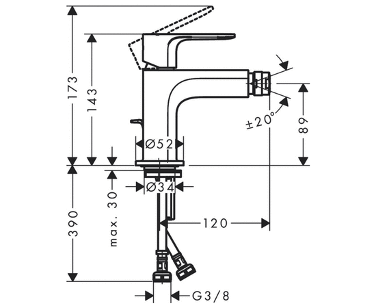 смеситель для биде hansgrohe rebris s 72210000 в Актау фото № 2