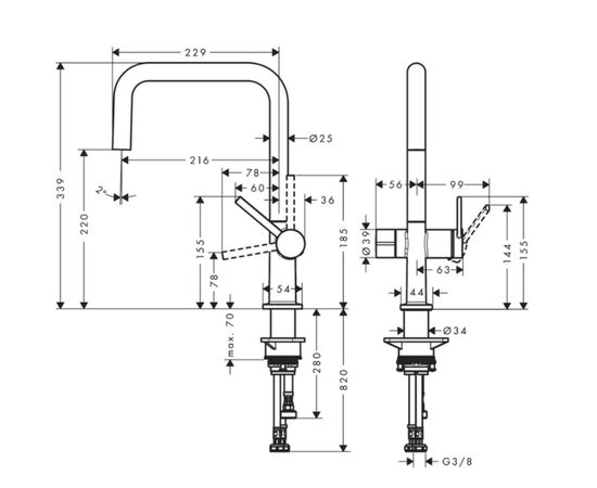смеситель для кухни hansgrohe talis m54 72807000 в Актау фото № 2