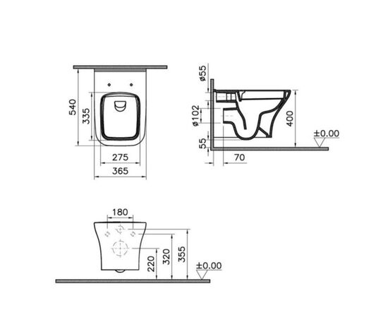 унитаз подвесной vitra zentrum s 7484b003-0075 smoothflush в Актау фото № 5