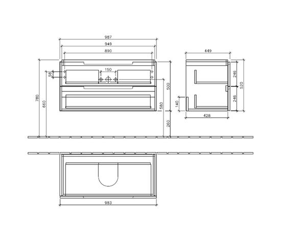 тумба для раковины villeroy&boch subway 2.0 a69700dh в Актау фото № 2
