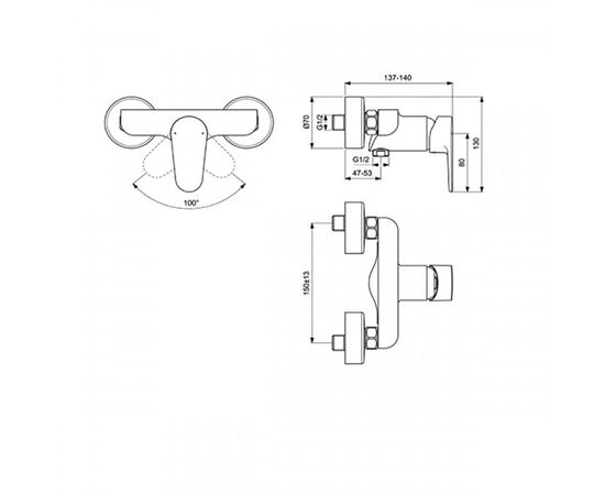 смеситель для душа ideal standard cerafine o bc499xg черный матовый в Актау фото № 4