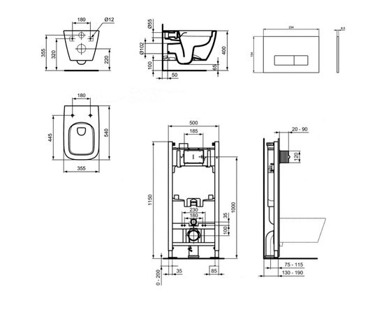 Комплект 4в1 ideal standard i.life b t461401 r046367 r0121aa в Актау фото № 2