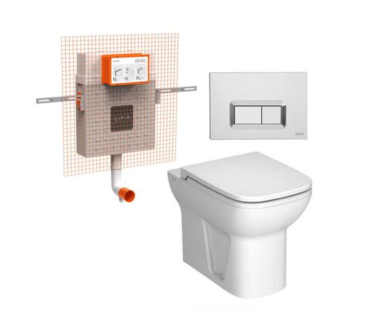 Комплект vitra s20: унитаз 5520b003-0075 с инсталляцией и кнопкой 762-1740-01/77-003-001 в Актау фото № 1
