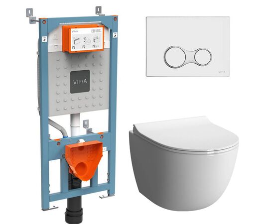унитаз с инсталляцией 4в1 vitra sento 7748b003-0075 v12 740-0480 slim lift в Актау фото № 1