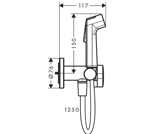 Гигиенический душ hansgrohe bidette s 29232000 в комплекте со скрытой частью 29235180, хром в Актау фото № 2