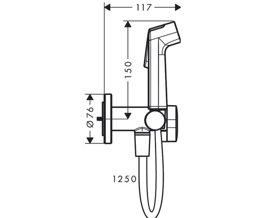 Гигиенический душ hansgrohe bidette s 29232670 125 черный в Актау фото № 2
