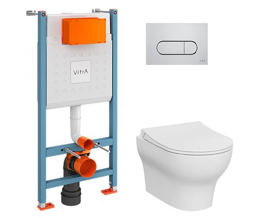 унитаз с инсталляцией vitra zentrum round 9879b003-7200 безободковый в Актау фото № 1