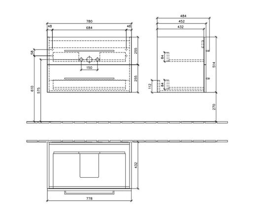 тумба с раковиной 80см villeroy&boch avento a89100vh+41568001 в Актау фото № 2