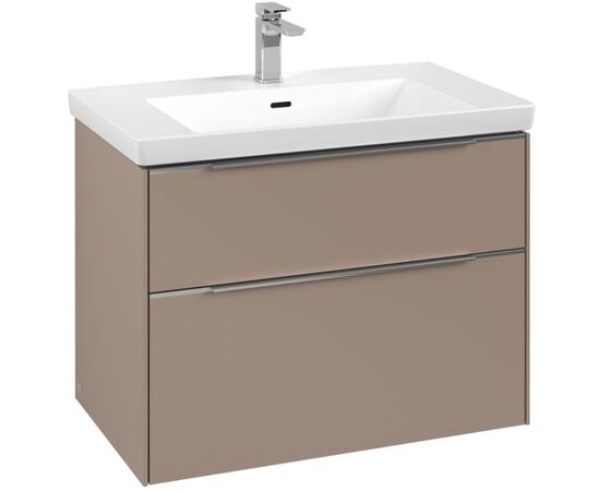 тумба с раковиной 80см villeroy&boch subway 3.0 c574l0vm + 4a708301, светло-коричневый в Актау фото № 1