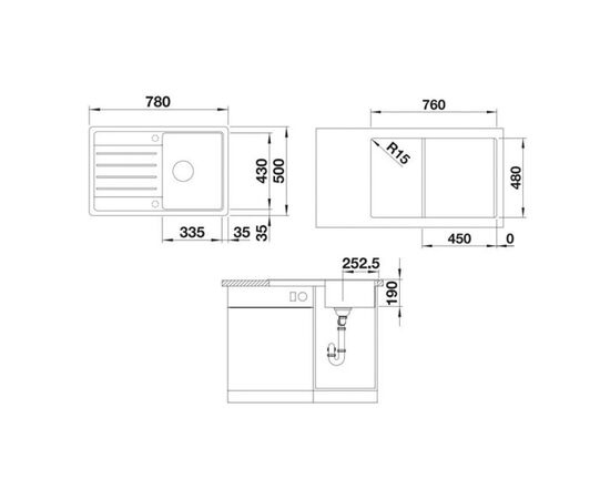 Кухонная мойка blanco legra 45s 526083 в Актау фото № 3