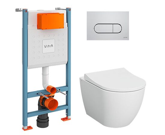 унитаз с инсталляцией vitra mia round smoothflush 9873b003-7201 безободковый в Актау фото № 1