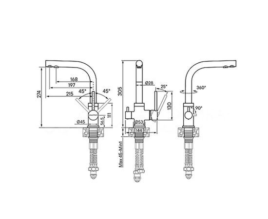 смеситель для кухни paulmark essen es213011-401tb, антрацит в Актау фото № 2