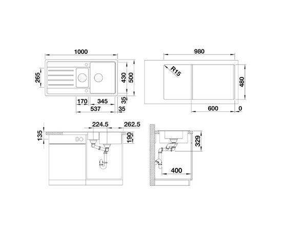 Кухонная мойка blanco legra 6s 526086 в Актау фото № 3