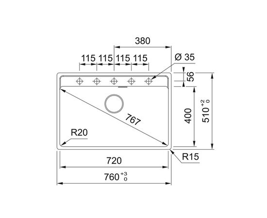 Кухонная мойка franke mrg 610-72 114.0661.667 в Актау фото № 2