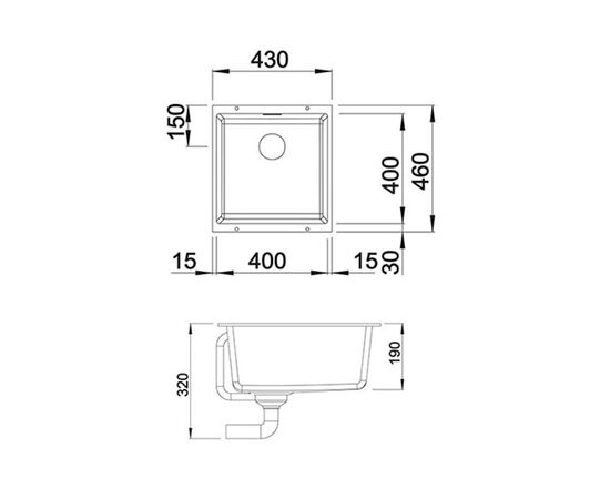 Кухонная мойка blanco subline 400-u 523429 в Актау фото № 2