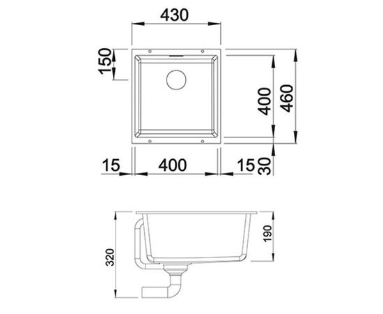 Кухонная мойка blanco subline 400-u 523426 в Актау фото № 2